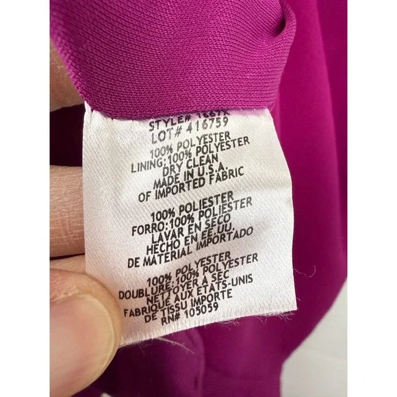 XSCAPE Ruffle High Low Dress Women 6 Off Shoulder Cocktail Wedding Guest MAGENTA - Picture 4 of 10